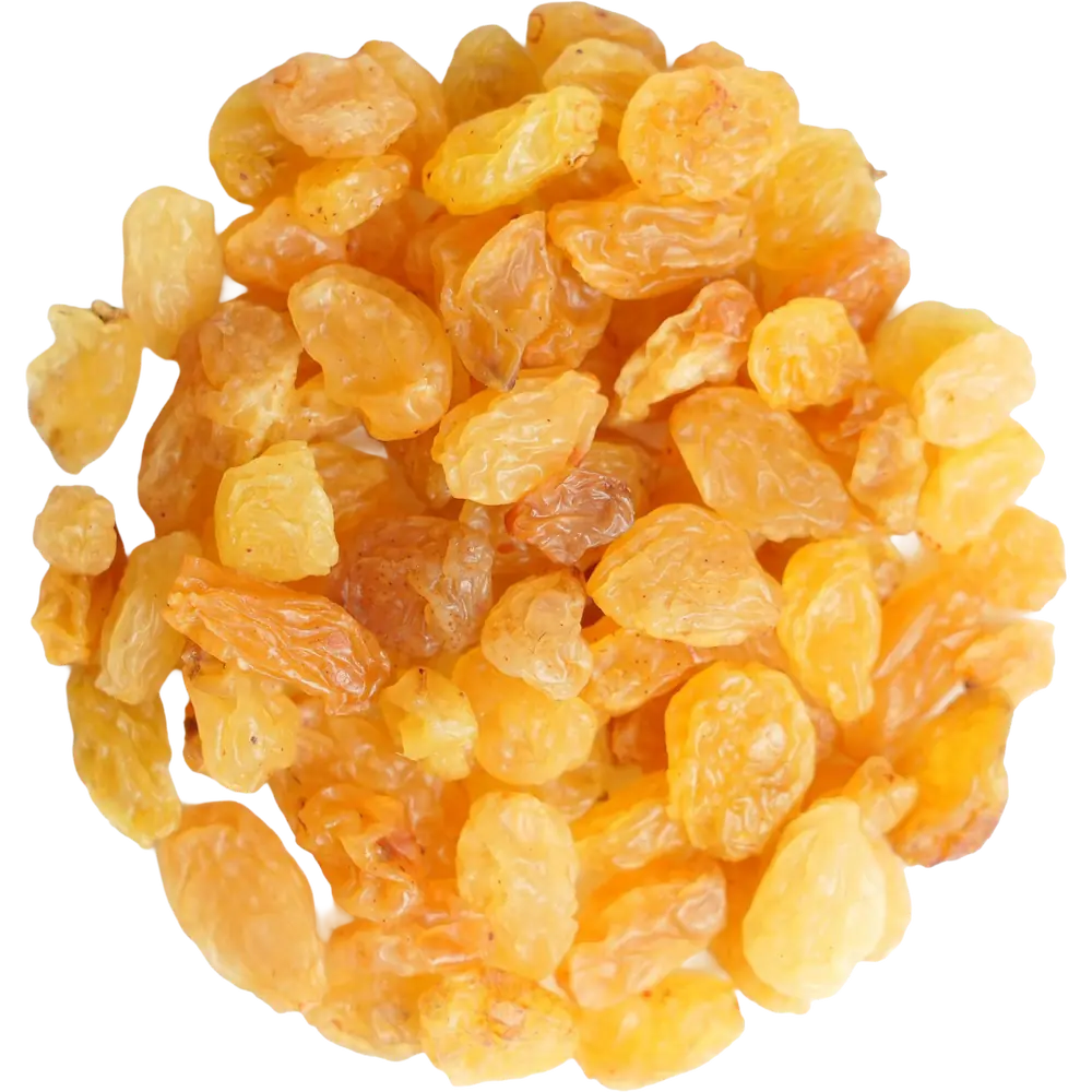 Golden raisins, Sultana variety, in a loose pile