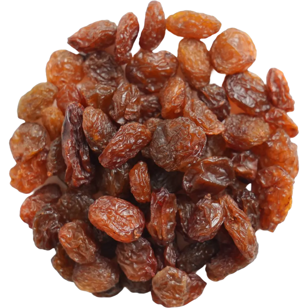 Sultana Type 9 raisins, Objush variety, in a loose pile